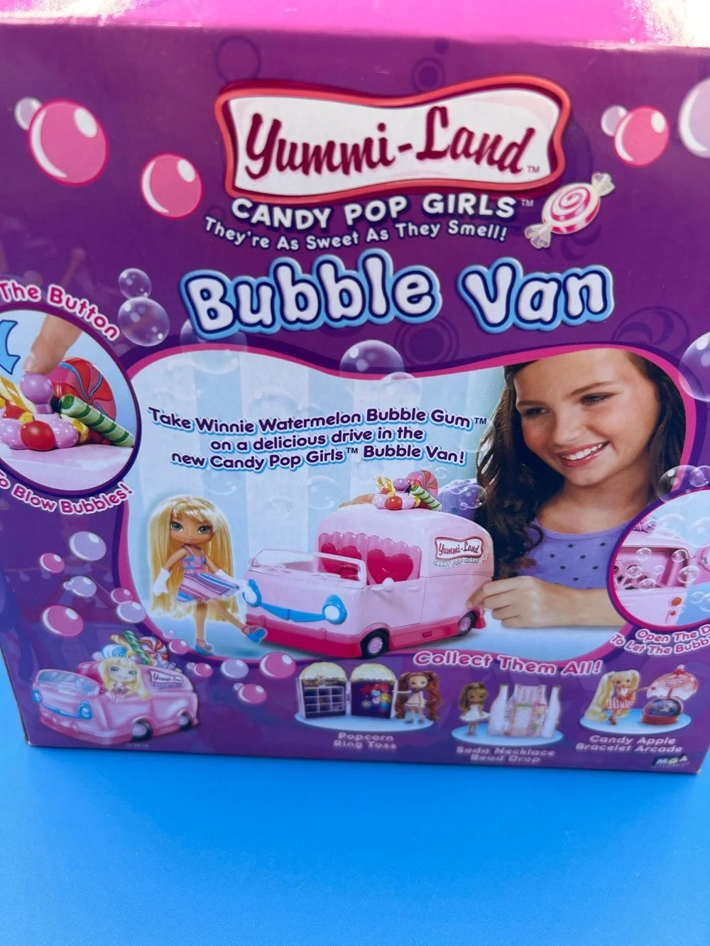 Yummi Land Candy Pop Girls Bubble Van NIB MGA Vintage 2000s Scented Doll Playset